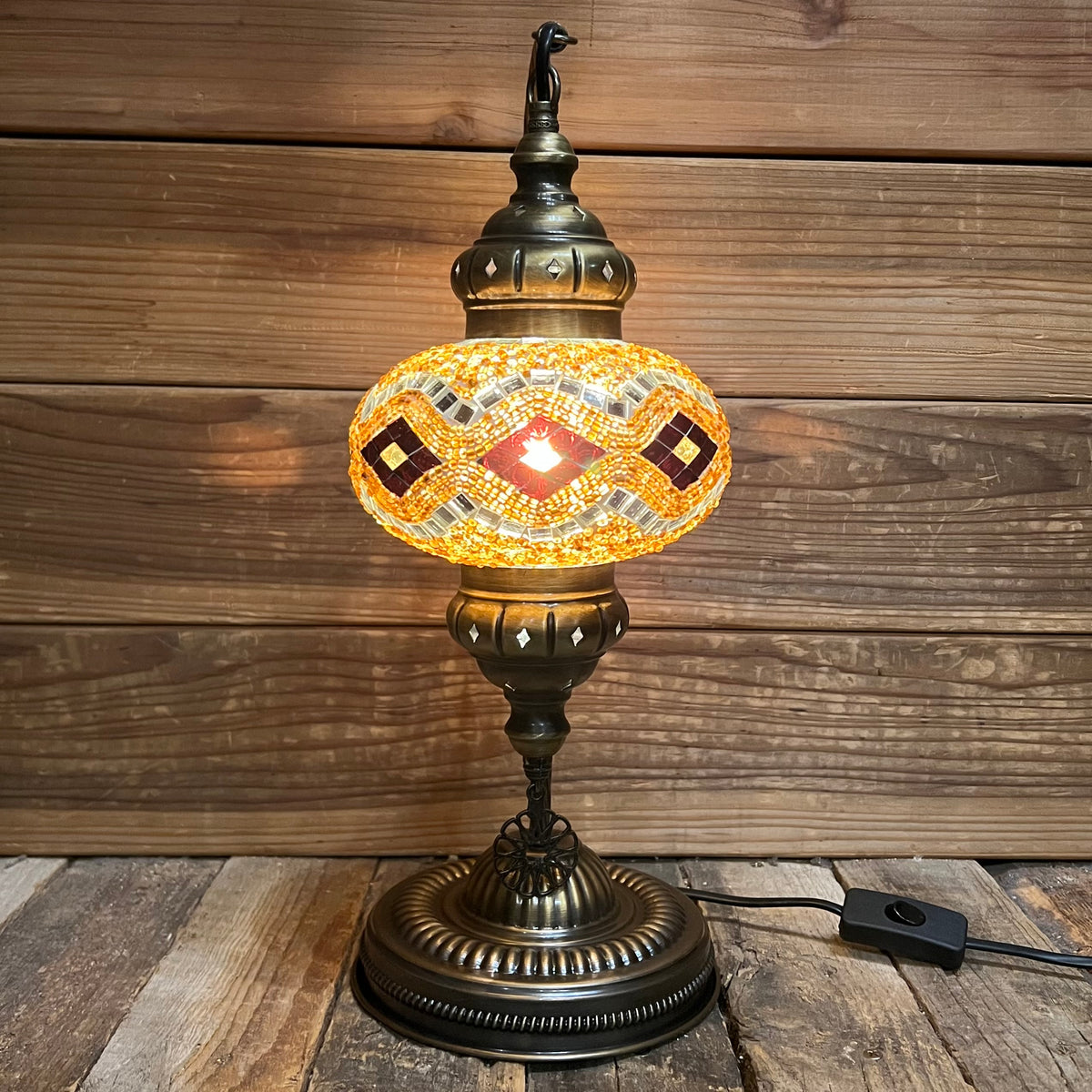 Handmade Half a Heart Turkish Lamps - Brown
