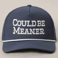 Could Be Meaner Premium Materials Rope Strap Trucker Hat: Navy One Size
