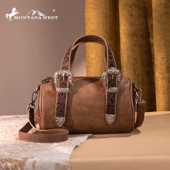 Montana West Tooled Mini Barrel Crossbody Bag