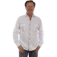 Scully Men’s Western Contrast Stitching White