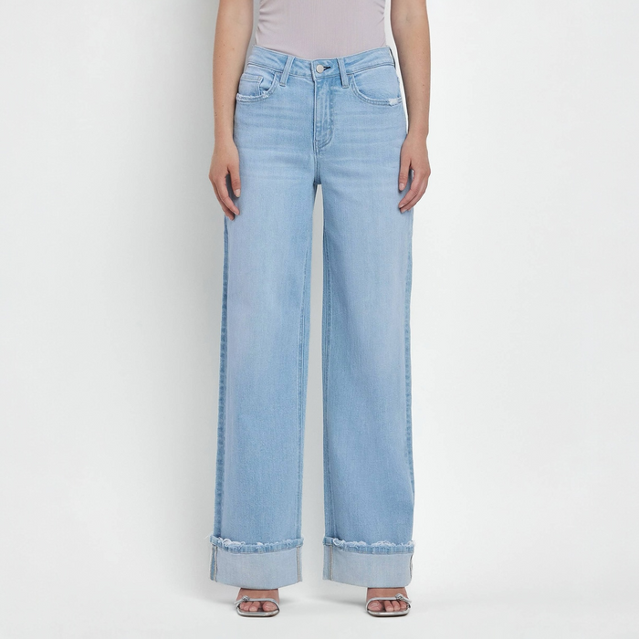 Super High Rise Cuffed Baggy Wide Jeans Intrepid