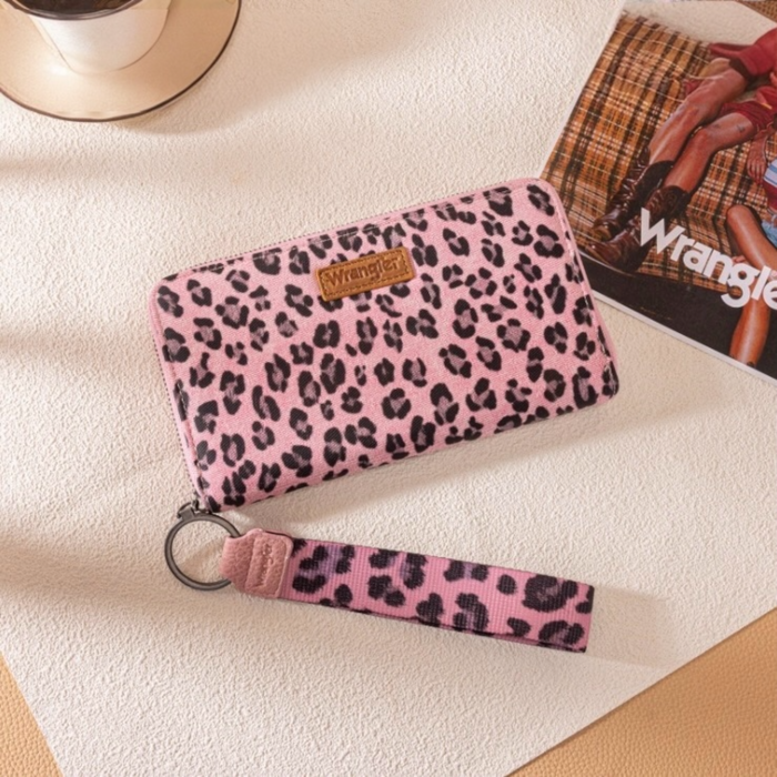 Leopard Print Zip Wallet Wristlet