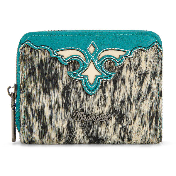 Wrangler Genuine Hair-On Cowhide Zip-Around Wallet