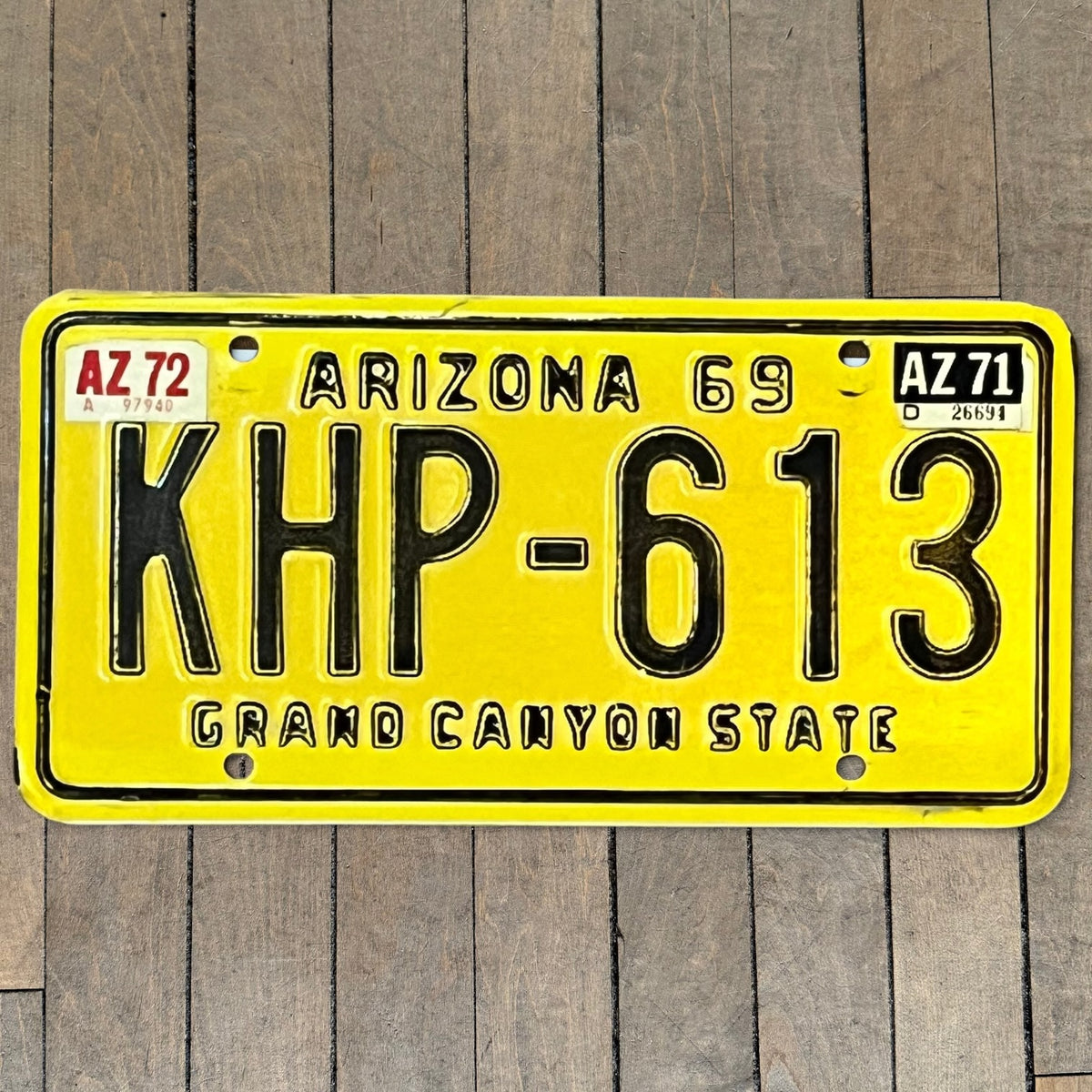 Arizona License Plate- Yellow