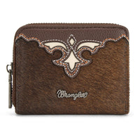 Wrangler Genuine Hair-On Cowhide Zip-Around Wallet
