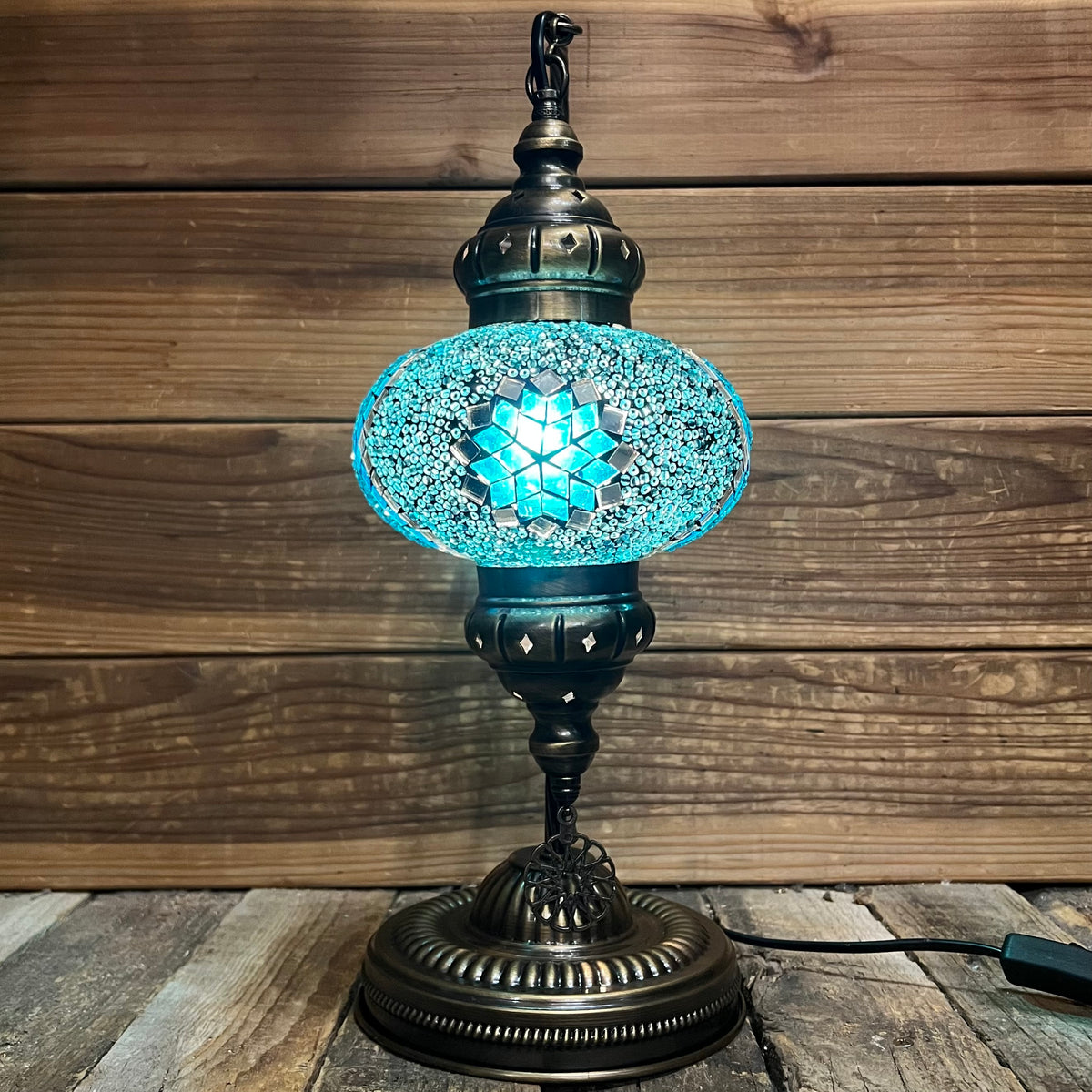 Handmade Half a Heart Turkish Lamps - Dark Blue