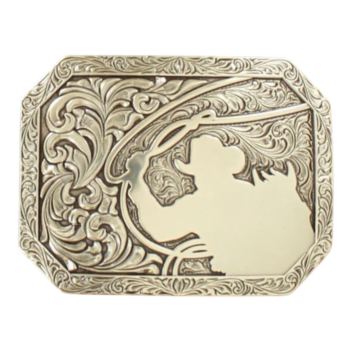 Stamped Edge Cowboy Roping Buckle