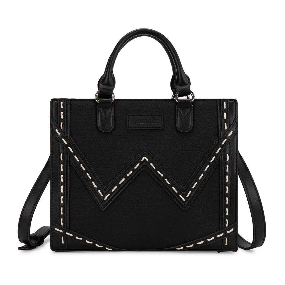 Wrangler Contrast Stitch Chevron Hobo Tote Bag