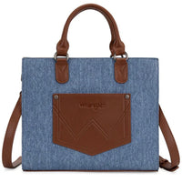 Wrangler Contrast Stitch Chevron Hobo Tote Bag