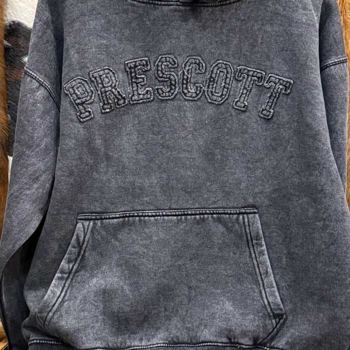 Black Prescott Acid Wash Hoodie