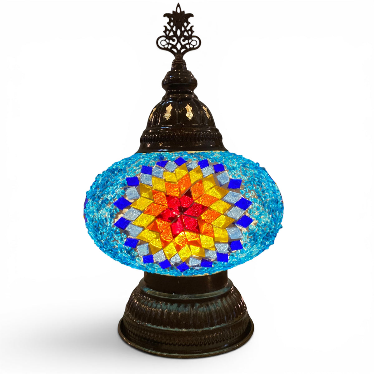 7” Turkish Table Lamp Multicolored