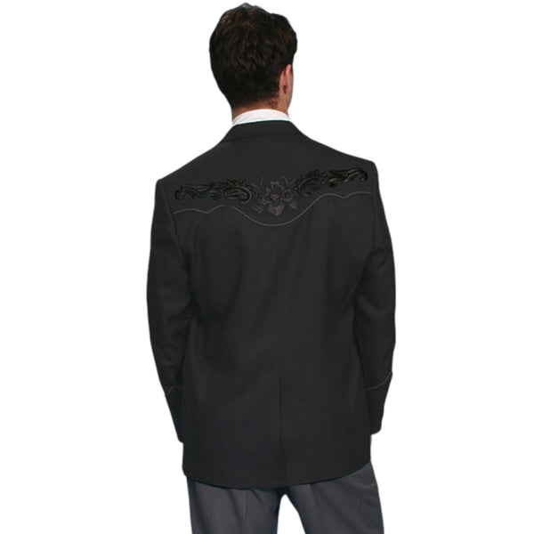 Scully Men’s Black Floral Embroidered Blazer