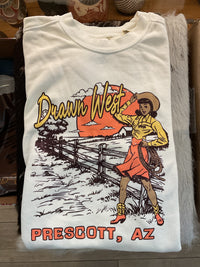 Drawn West Vintage Pin-up Cowgirl Crewneck Sweatshirt