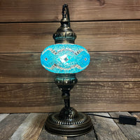 Handmade Half a Heart Turkish Lamps - Light Blue