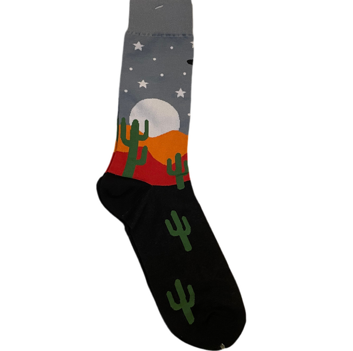 Desert at Night UFO Socks