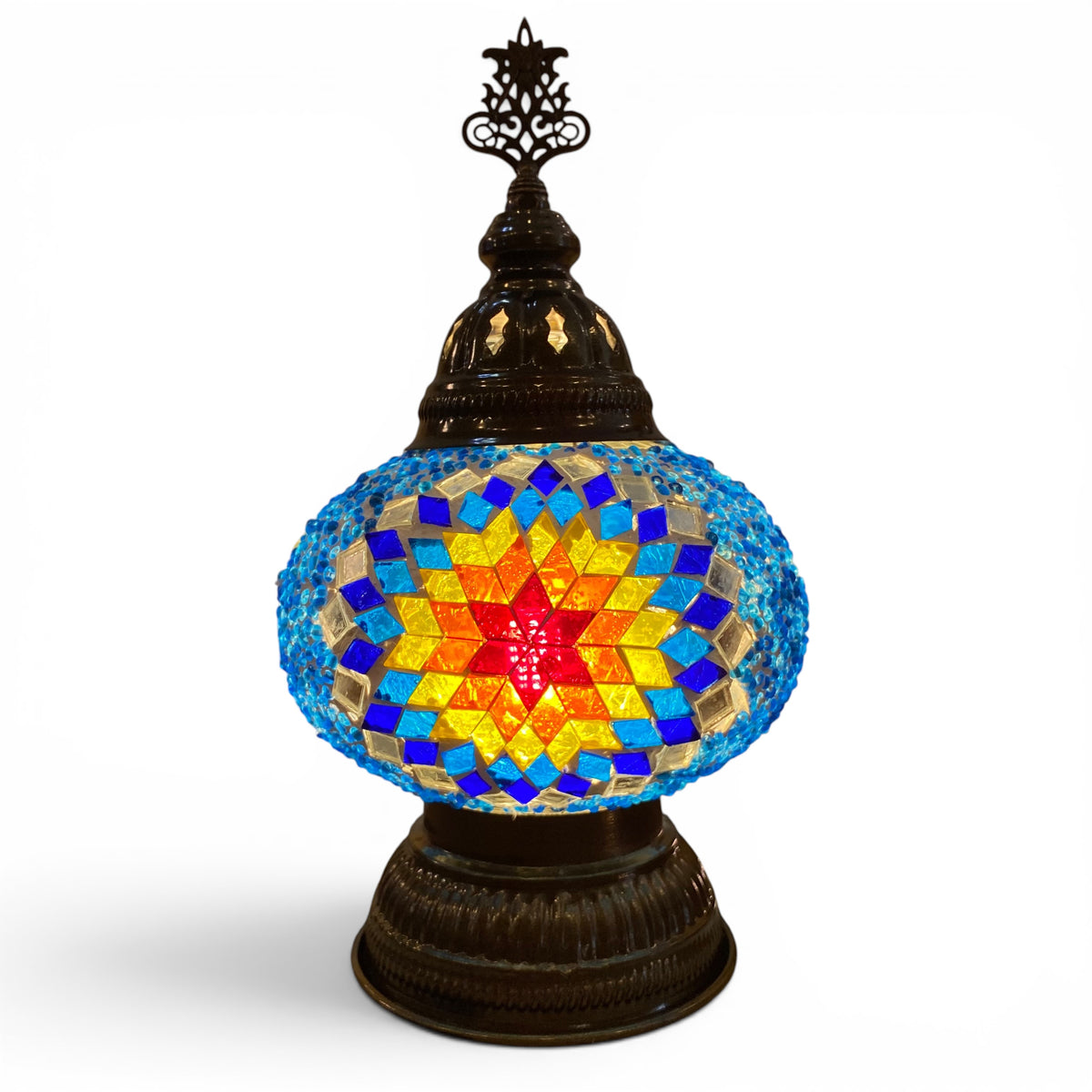 7” Turkish Table Lamp Multicolored