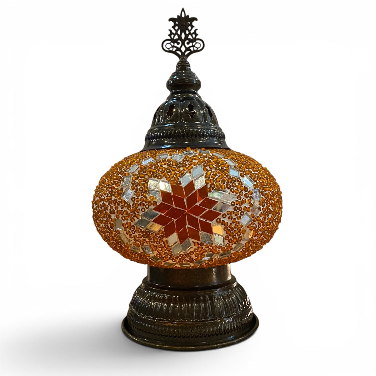 7” Turkish Table Lamp Orange