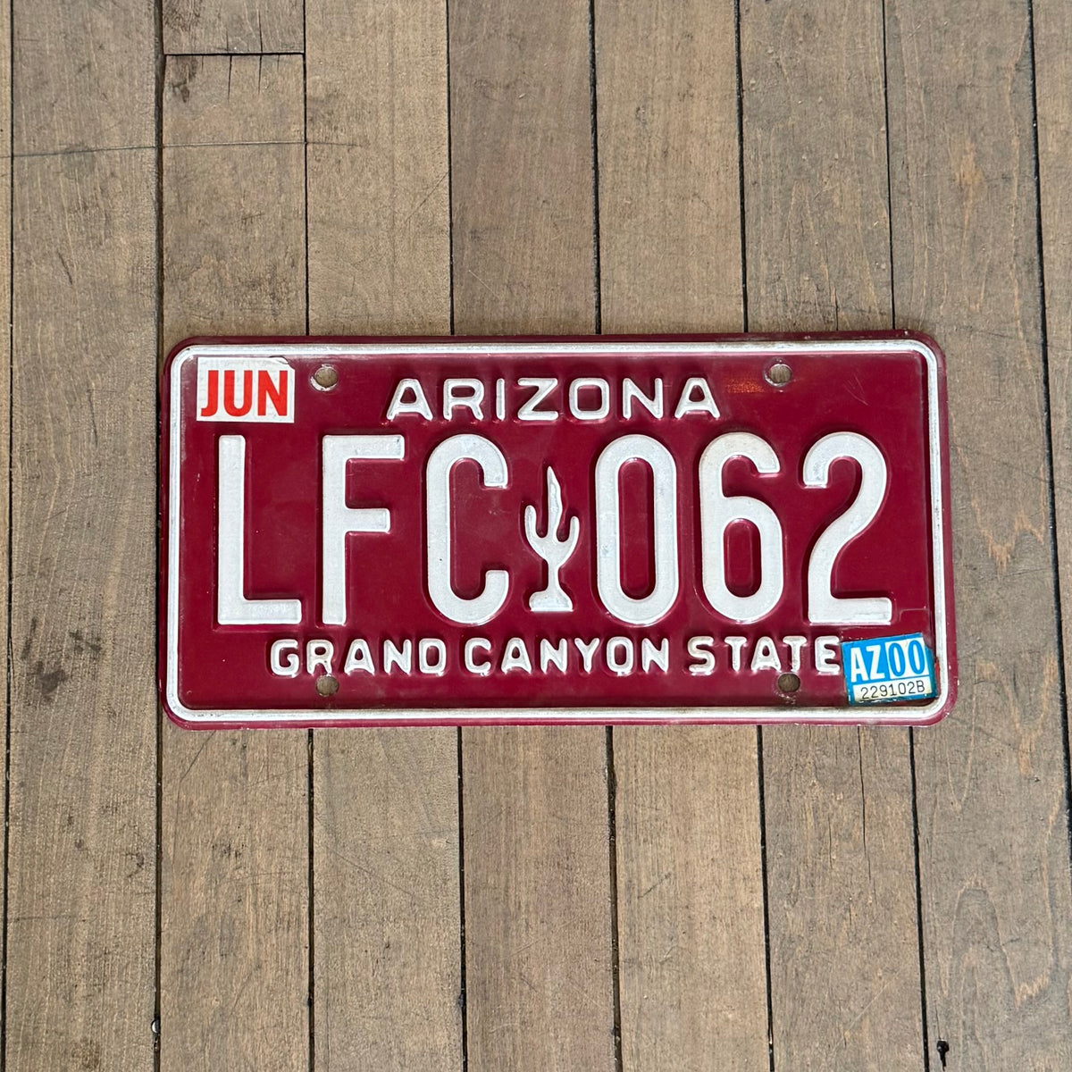 Arizona License Plate- Red