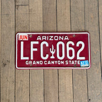 Arizona License Plate- Red
