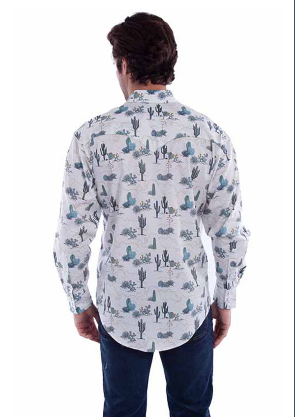 Men’s Cactus Print Snap Shirt