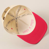 Just A Girl Who Loves Jesus Embroidery Trucker Hat: ONE SIZE