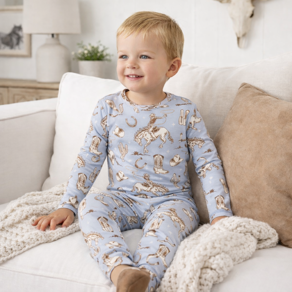 Cowboy Western Bamboo Kids Pajama Set