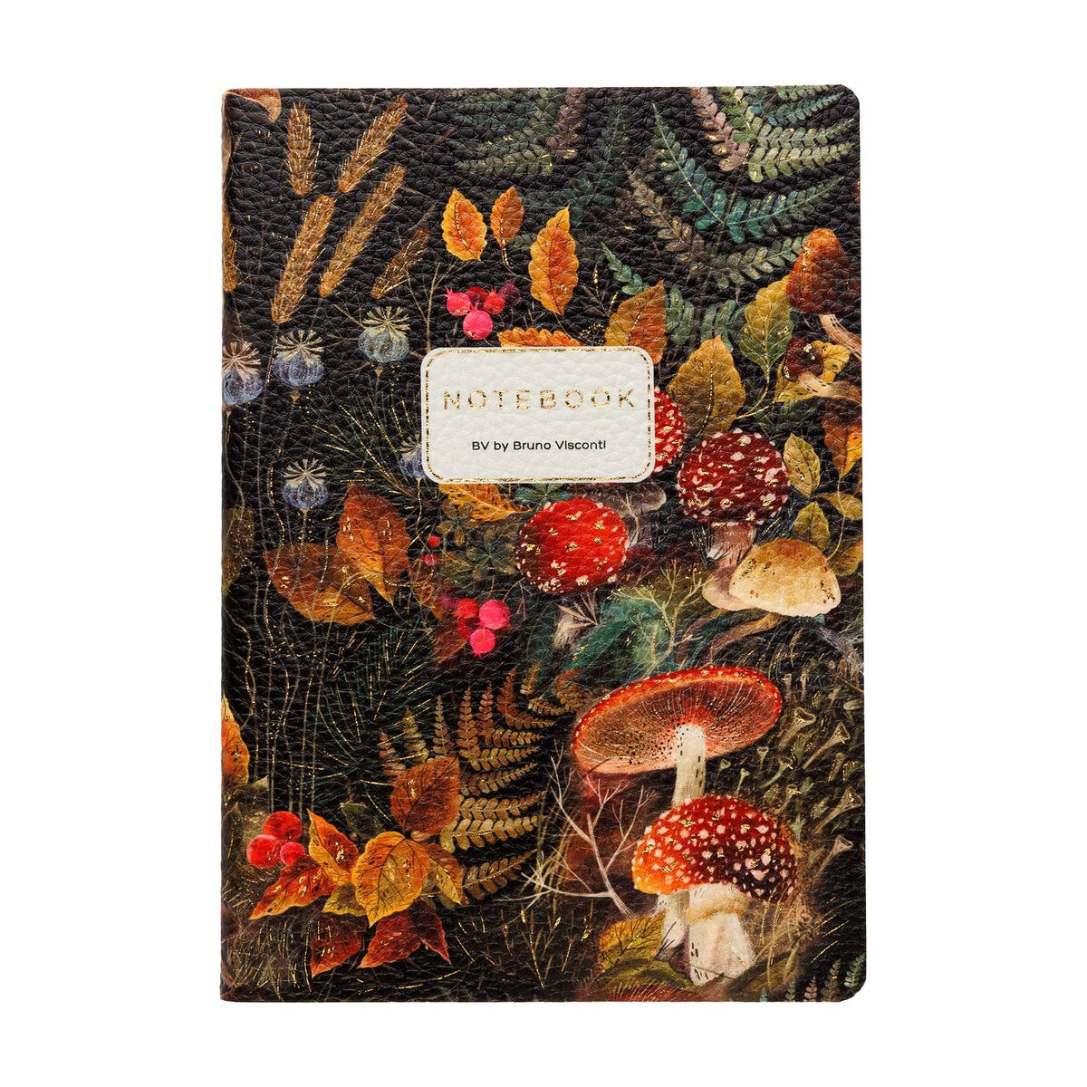 Forest Mushrooms Vegan Leather Notebook