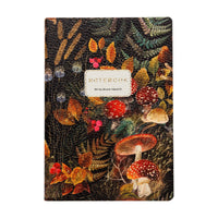 Forest Mushrooms Vegan Leather Notebook