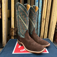 Men’s Tony Lama Chocolate Suede Square Toe Boots-Size 8D