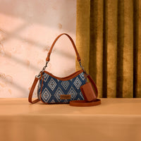 Wrangler Aztec Studded Denim Shoulder Bag with Mini Pouch