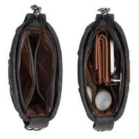 Wrangler Woven Tooled Grid Panel Crossbody Bag