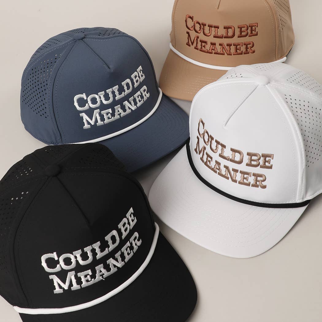 Could Be Meaner Premium Materials Rope Strap Trucker Hat: Navy One Size