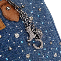 Wrangler Rhinestone Denim Boston Bag/Crossbody