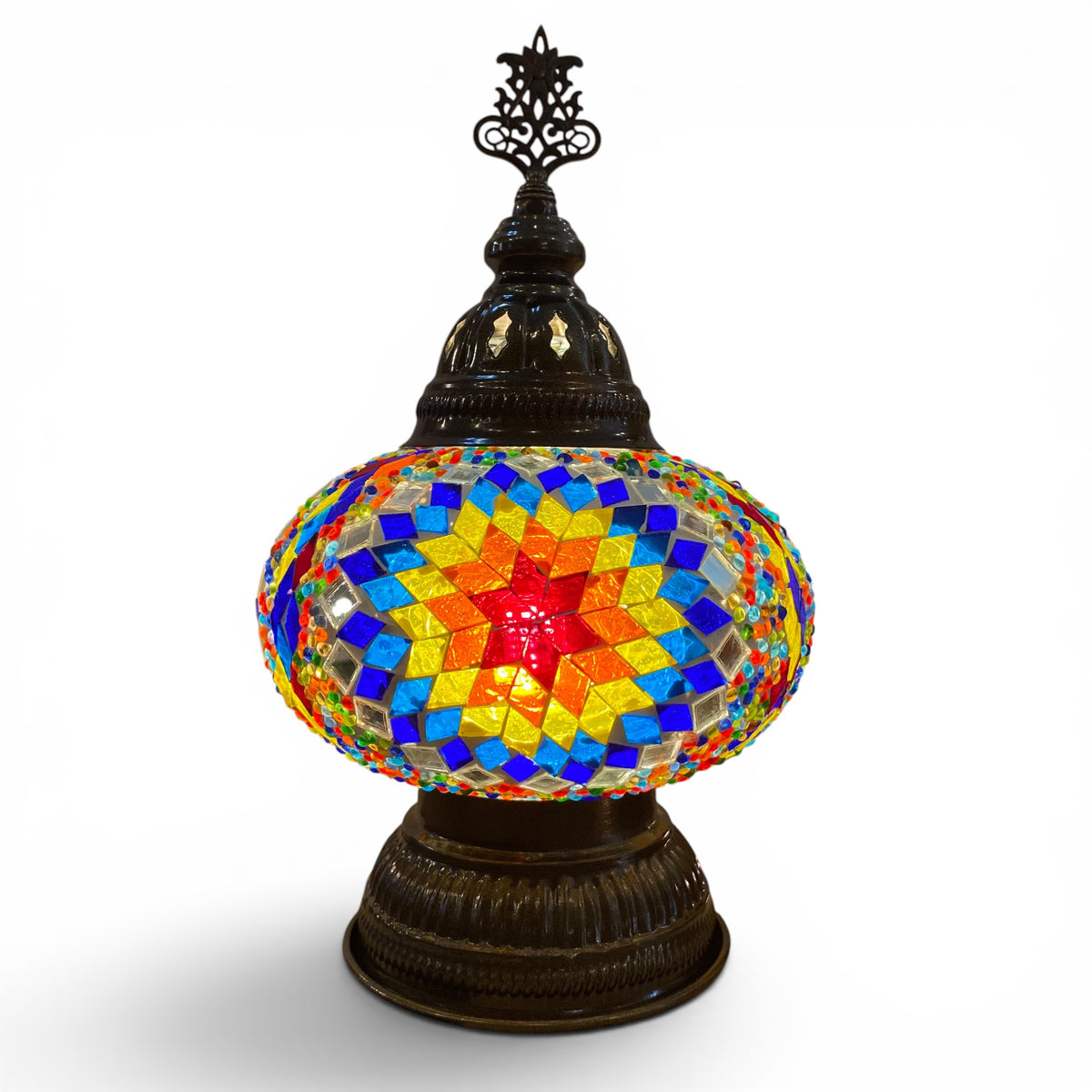 7” Turkish Table Lamp Multicolored