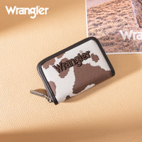 Wrangler Small Cow Print Zip Wallet