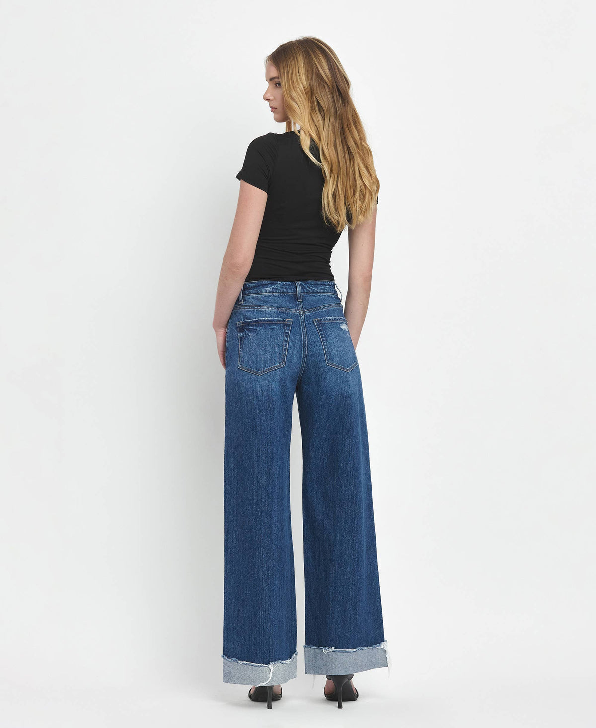 Kris Brilliance Super High Rise Cuffed Baggy Wide Leg Jeans