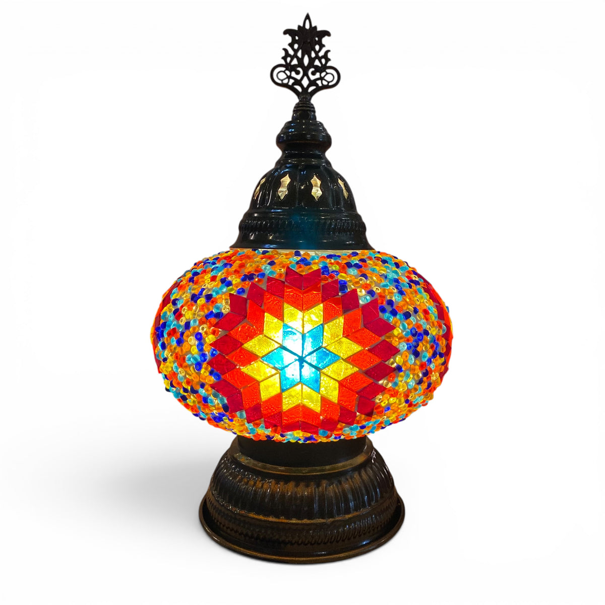 7” Turkish Table Lamp Multicolored