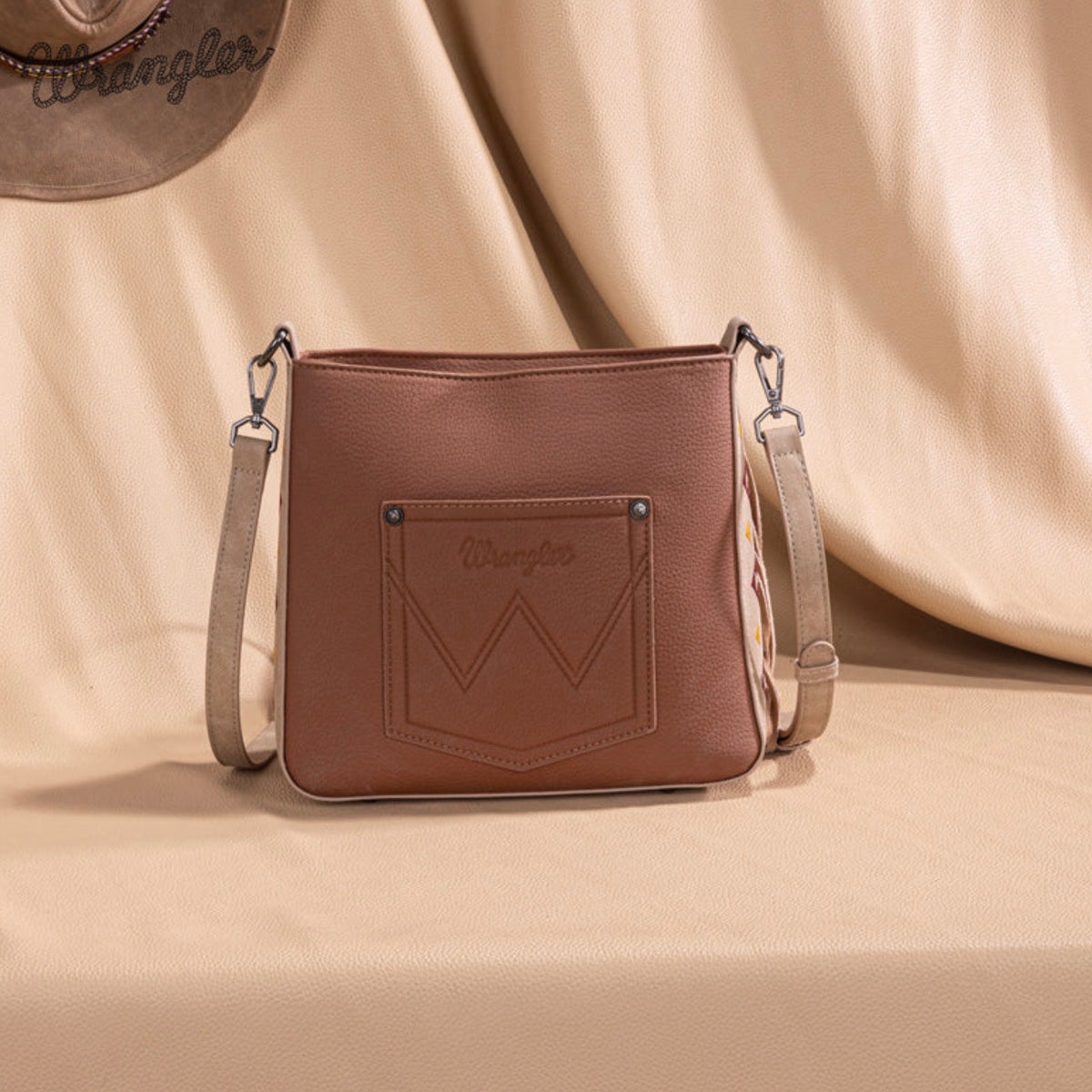 Wrangler Aztec Embroidered Fringe Crossbody