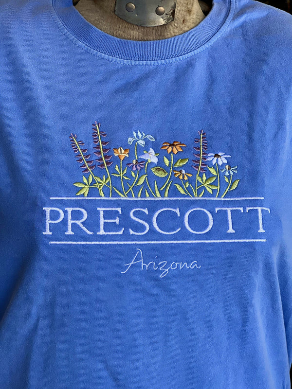 Embroidered Lilac Flower T-Shirt