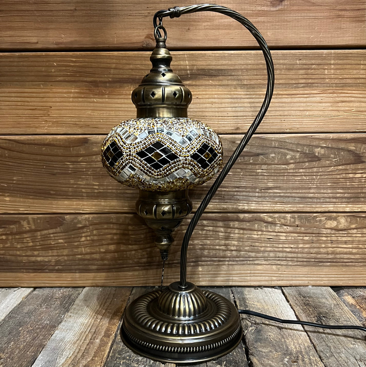 Handmade Half a Heart Turkish Lamps - Brown