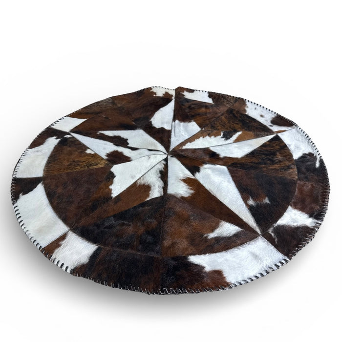 Genuine Cowhide Star Round Rug 4– 3.5 ft
