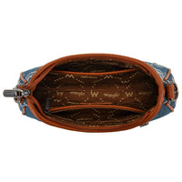 Wrangler Aztec Studded Denim Shoulder Bag with Mini Pouch