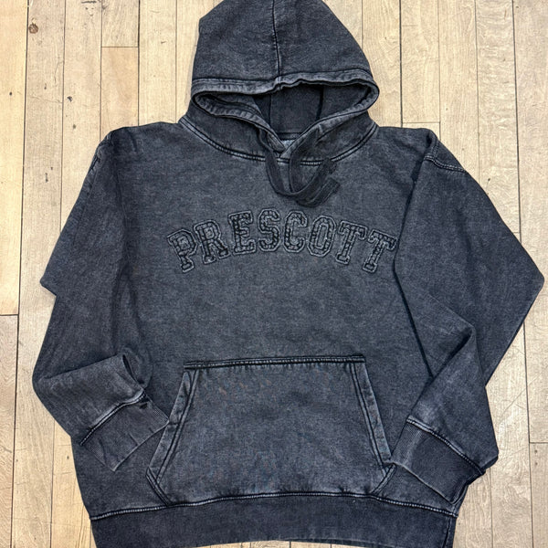 Black Prescott Acid Wash Hoodie