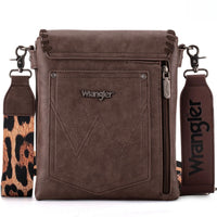 Wrangler Whipstitch Leopard Print Crossbody