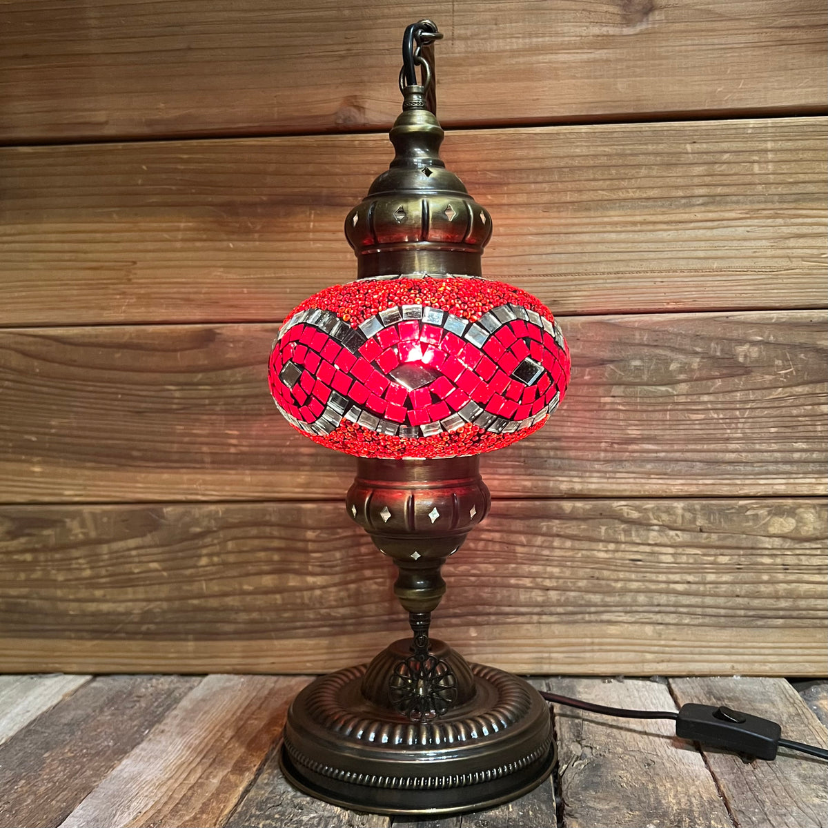 Handmade Half a Heart Turkish Lamps - Red