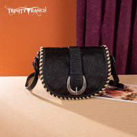 Trinity Ranch Western Cowhide Saddle Crossbody