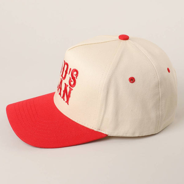 GOD's Plan Embroidered Two-Tone Trucker Hat: HOT PINK / One Size