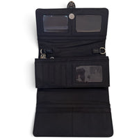 CowHide With Turquoise Stone Wallet