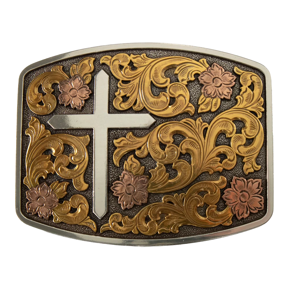 Men’s Tri-Metal Cross Belt Buckle