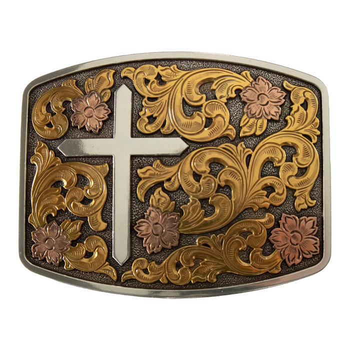 Men’s Tri-Metal Cross Belt Buckle